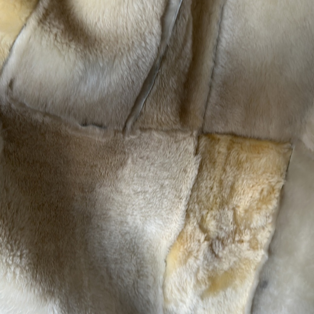 Full length, fur lined, suede jacket with fur collar and wrist detail. - Picture 4 of 9